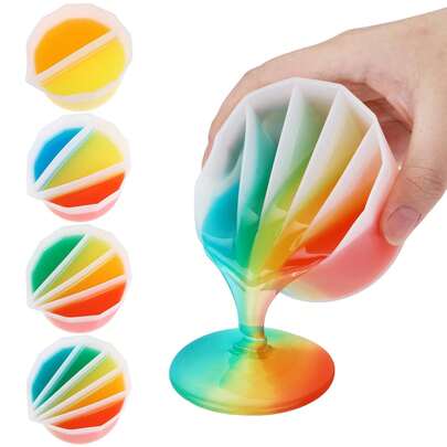1pc Split Cup For Paint Pouring, Fluid Art Silicone Split Cup Resin Pouring Painting Tools DIY Making Drawing Accessories Reusable Split Cup With Dividers For Acrylic Paint Resin Pouring