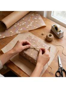 Natural Daisy And Lavender Gift Wrapping Paper Roll | Suitable For Various Occasions - Birthday, Valentine's Day, Wedding Party And Bulk Packaging - Multicolor - View 4