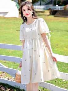Women Midi Dresses - Apricot - View 5