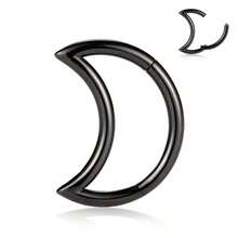 1 pieza Pendientes con forma de luna unisex, pendientes de oreja, pendientes daith, pendientes de aro - Círculo lunar sin fisuras - Ver 24
