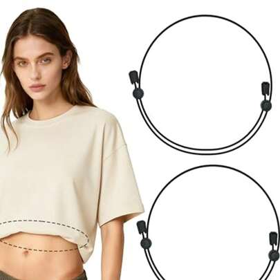 2 piezas Cinturón ajustable para mujer, cinturón elástico de cintura que puede cambiar de estilos, fijar suéteres, blusas y camisas, fácil de crear un aspecto ordenado