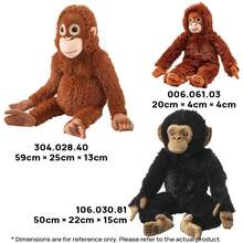 IKEA DJUNGELSKOG SANDLÖPARE 猩猩毛絨玩具，猴子公仔，可愛動物布偶，超柔軟毛絨娃娃，帶魔鬼氈兒童禮物（網紅Punch同款） - 彩色 - 查看 11