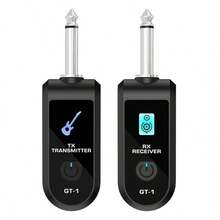 K-007 1-To-1/1-To-2 Electric Guitar Wireless Transmitter & Receiver, Musical Instrument Wireless Adapter, Compatible With 6.35MM Speaker Plug, Suitable For Electric Guitar, Bass, Electric Wind Instrument And Other Musical Instruments To Convert Wired Connection To Wireless Sound Transmission, High-Quality Audio, Rechargeable Battery DC3.7V/200mAH, Long Battery Life, Easy To Use - 均碼 - 查看 1