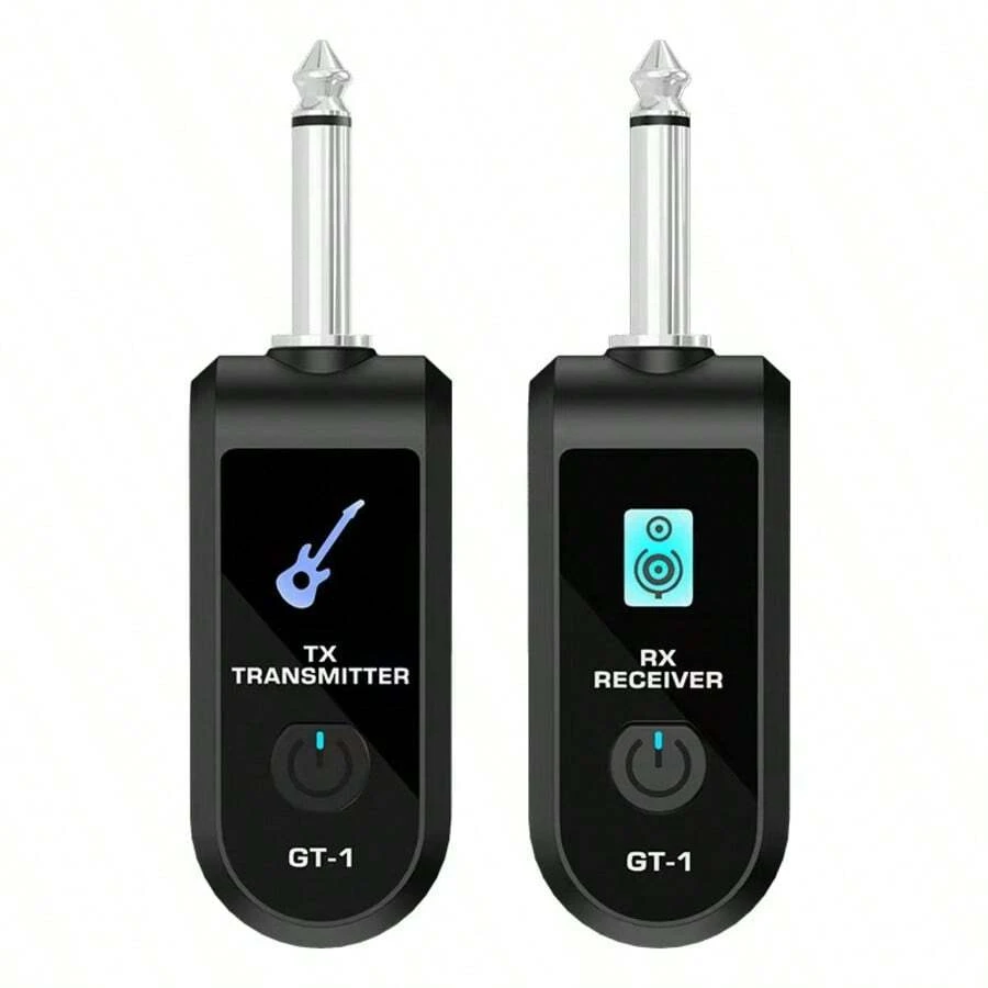 K-007 1-To-1/1-To-2 Electric Guitar Wireless Transmitter & Receiver, Musical Instrument Wireless Adapter, Compatible With 6.35MM Speaker Plug, Suitable For Electric Guitar, Bass, Electric Wind Instrument And Other Musical Instruments To Convert Wired Connection To Wireless Sound Transmission, High-Quality Audio, Rechargeable Battery DC3.7V/200mAH, Long Battery Life, Easy To Use - 均碼 - 查看 1