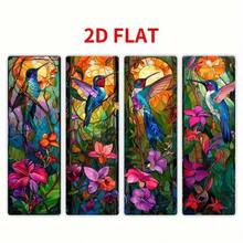 2D Acrylic Flat Creative Hummingbird Bookmarks, Exquisite Acrylic Bookmarks Set With Hummingbird And Flower Combination, Perfect Gift For Family And Friends - Brown - View 1