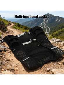 跑步背心跑步背包轻便功能性水袋包 5L，女士跑步背心，骆驼牌男士水袋背包，轻量 150 克，适合越野跑、徒步、马拉松 - 黑色 - 查看 4