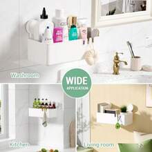 Luxear Repisas Baño Organizador Ducha con Ventosa Extraíble Soporta 10 kg Estantes Sin Perforación Soporte Potente Cesta Almacenaje Montaje en Pared Uso en Baño/Cocina/Hoteles - Blanco - Ver 6