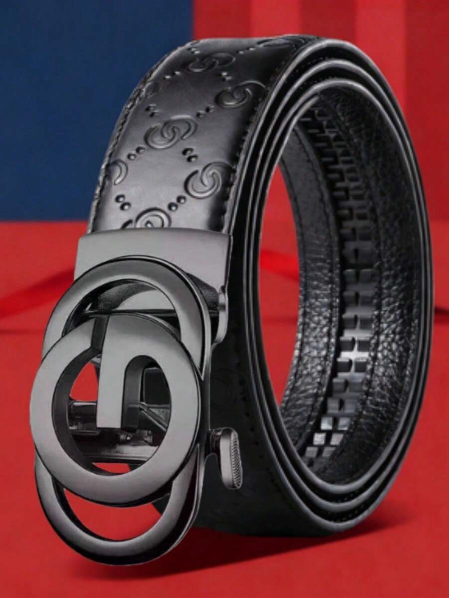 MMJ Finswift 男士商务G字母锌合金自动扣皮带，时尚休闲黑色CC字母百搭皮带，是馈赠亲朋好友的理想节日礼物 - 彩色 - 查看 1