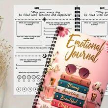 1pc A5 Spiral Bound Self-Care & Planning Journal - With Floral Patterns And Inspirational Quotes, 5-Minute Daily Gratitude & Positivity Diary, Birthday, Christmas, Valentine's Day, New Year Gift, High-Quality Paper Creative Writing Planner - A5 - View 4