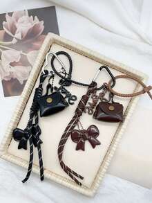 Yogodlns Model la modă, breloc pentru geantă, cu accesorii decorative pentru geantă mică, accesorii cadou, decor pentru geantă pentru căști, pentru fete adolescente, femei, studenți, accesorii cu papion, breloc, farmece, accesorii pentru geantă de profesori, cadouri - Multicolor - Vizualizare 10