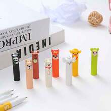 8 Pieces Of Animal Erasable Pens, Easy-To-Erase, Neutral Pens, Cute Cartoon Student Cap-Pulling Pens, With Various Small Animal Patterns, Erasable Pens,Cute Animal Erasable Gel Pens 0.7mm Fine Point Smooth Writing Kawaii Stationery For School Office Supplies - Multicolor - View 11