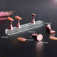 2 Sets Pink Nail Stand Press On Nails Display, Magnetic Nails Holder Painting Nails Practices, Beginner Acrylic Nail Art Kit Accessories, Nail Salon Equipment And Decor - 2套粉色指甲架 - 查看 3