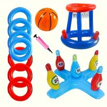 1. Bể bơi bơm hơi cong, bền và an toàn hơn, phao bơi PVC, thích hợp cho giải trí mùa hè, thiết kế bãi biển nhiệt đới với cây cọ và mây, bể bơi bơm hơi. - nhiều màu - Xem 6