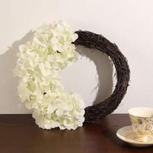 10pcs Artificial Hydrangea Flower Heads And Stems Set, Suitable For Wedding, Home Garden And Party Decoration, Home Decor, Valentine's Day Gift, DIY Crafts - Milky White - View 5