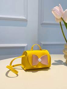 1 Túi đeo vai bé gái hình nơ hoạt hình, túi đeo chéo nhỏ gọn, phụ kiện tươi mới, túi đeo vai công chúa dễ thương và ngọt ngào cho trẻ em, túi đựng đồ ăn nhẹ, ví đựng tiền xu. - Nhiều màu - Xem 4