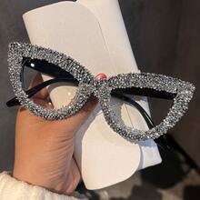 Candy Frame Bling Rhinestone Cat Eye Glasses For Women - Non Prescription Fashion Eyeglasses - Multicolor - View 8