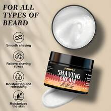 Goiple 男士剃须膏，柔滑剃须皂，保湿软化胡须护理剃须啫喱，保持肌肤清新洁净，滋养干燥肌肤，丰富泡沫，缓解剃须压力，温和剃须膏（5.64盎司/160克） - 膏狀 - 查看 3