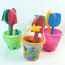 Thickened Beach Shovel And Bucket Set Outdoor Beach Park Sand Digging Tools Birthday Gift Holiday Gift Perfect Gift Gift [Random Accessory Color And Style] - Multicolor - View 3
