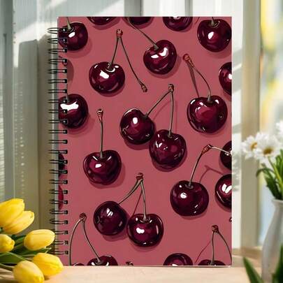 Elegancki spiralny notes w kolorze czerwonej wiśni – format A5, gładki papier do pisania, trwała okładka, idealny do szkoły, biura, do prowadzenia dziennika – idealny prezent dla uczniów, nauczycieli i profesjonalistów, artykuły biurowe, dekoracyjna okładka