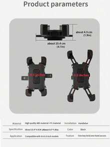 Soporte ajustable para teléfono de fibra de carbono universal para bicicleta y motocicleta, extensible, se adapta a teléfonos de 4.8-6.8 pulgadas, estable y anti-vibración, regalo - Negro - Ver 4