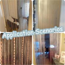 1PC Door String Curtain Fashionable Flat Gold Ribbon Thread With Shaggy Tassel Room Divider Window Door Decor For Home Bedroom Living Room - Multicolor - View 8