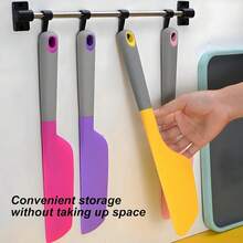13-Inch Silicone Scraper, Non-Stick Silicone Cream Baking Scraper, Kitchen Cake Scraper Baking Mixing Tool, Suitable For Cooking, Baking, Mixing And Scraping - Multicolor - View 5