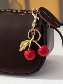 1 chiếc móc khóa hình quả anh đào dễ thương, phụ kiện thời trang thanh lịch, độc đáo cao cấp dành cho nữ, thích hợp sử dụng hàng ngày/ngày lễ tình nhân. - Mặt dây chuyền hình quả anh đào - Xem 8