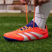 Adidas 男女同款PREDATOR 2G/3G中階AG人草足球鞋 - 橙色/白色/藍色 - 查看 3