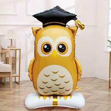 1pc Large Base 61.22 Inch Standing Owl Doctor Balloon Combination Set, Suitable For Graduation Season, Campus Ceremony Theme Party Atmosphere Decoration, Graduation Season Theme Decoration Balloons - View 1