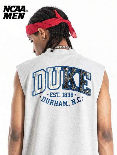 Men's Spring Letter Print Sweatshirt Top, Vest, Short Sleeve, Couple Matching, Suitable For Spring, Summer & Autumn