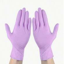 100/50 Pairs Disposable Purple Nitrile Gloves, Suitable For Bathroom, Tattoo, Manicure, Hair Coloring And Household Cleaning. Durable And Comfortable Kitchen Cleaning Gloves, Also Suitable For Wedding, Home Decor, Room Decor, Kitchen Supplies, Kitchen Accessories, Storage, Picnic, Small Bags, Umbrellas, Painting And Birthday (Packaging) - Mauve Purple - View 4