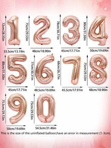 28 piezas Globos con números de 32 pulgadas en color oro rosa, globos con corona, globos de látex en rosa, blanco y dorado champán, adecuado para decoración de fiesta de cumpleaños, aniversario y reunión familiar - Multicolor - Ver 6