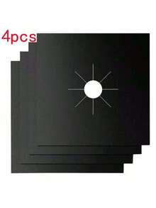 4/8/10片装耐热可水洗防油防污燃气灶清洁垫，可重复使用清洁垫，厨房工具，炉灶垫，厨房清洁用品，户外烧烤垫，烤盘垫，防油垫 - 彩色 - 查看 12