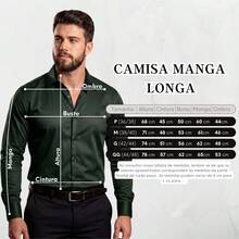 Men's Satin Shirt Premium Fabric Simple Regular Fit Button - 軍綠色 - 查看 4
