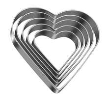 5 Pcs Heart Shape Smooth Curved Cookie Cutter Set Stainless Steel Cookie Cutter - Silver - View 15