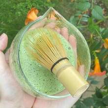 手工日式抹茶绿茶道茶碗，带嘴玻璃抹茶碗，400毫升/13.5盎司大号玻璃沙拉/汤/果汁碗 - 透明 - 查看 5