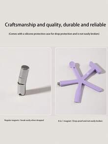 8-In-1 Powerful Magnetic Nail Art Magnet, Multi-Functional Glass Bead Cat Eye Gel Polish Magnet, Black/Red/Purple, Nail Art Magnetic Stick, Versatile Cat Eye Pattern Maker, Nail Salon DIY Tool, Convenient Rotary Design, Various Patterns - Multicolor - View 6