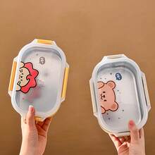 900ML 304 Stainless Steel Lunch Box With Cute Cartoon Pattern, Microwave Heatable & Leak Proof Fruit Salad Food Container, Refrigerator Fresh-Keeping Box With Lid, Portable Large Capacity Bento Boxe, Suitable For Student And Adult Use In School, Office, Outdoor Camping, Picnic, Travel,Back To School - Multicolor - View 3