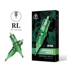 Ambition 10pcs Cartridge Tattoo Needles Permanent Makeup Round Liner 0.30mm /0.35mm RL RM Curved Magnum For Rotary Tattoo Machine Pen - Green - View 28