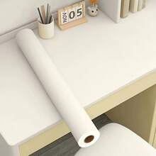 1 Roll Of Matte Texture Peel And Stick Wallpaper, Waterproof Self-Adhesive Removable Wall Sticker, Suitable For Cabinet Door Desktop, Bedroom, Living Room, Wall Decor, Furniture Renovation And Home Decoration, Decorative Wall Stickers, Room Decoration - Beige - View 14