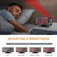 73 cm große Projektions-Weckuhr, unterstützt Decken-/Wandprojektion, USB-Anschluss, Nachttisch-Uhr, lauter Alarm, Schlummern/Stumm-Modus, zeigt Temperatur/Datum an (CR2032-Batterie nicht enthalten). Ein perfektes Geschenk für Familie und Freunde. - Verschiedenfarbig - Übersicht 7