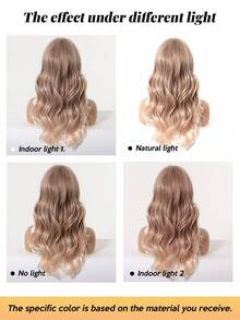 Coral Orange Chic 20inch Long Water Wave Synthetic Wig With Bangs - Heat Resistant, Natural Look For Women & Men - Perfect For Daily Wear & Halloween Parties - Màu Cam san hô - Xem 8