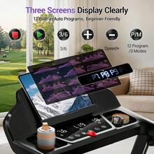 CURSOR FITNESS 4-In-1 Treadmill With 16% Incline, Portable Treadmills For Home With Handle, Foldable Treadmills For Home And Office, 300 Lbs Weight Capacity, Three Touch Screen - View 8