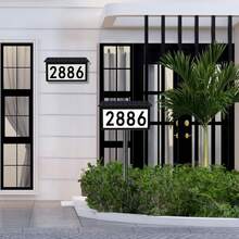 Solar Address Sign, House Numbers For Outside Light Up, 3 Colors Waterproof LED Illuminated House Numbers With Stake, Wall Mounted/In Ground Solar Powered Address Plaque For Yard Garden Home,Christmas Lighting, Christmas Decorations, Christmas Gifts, Valentine's Day And New Year Gifts - Tấm cửa đa năng - Xem 10