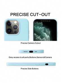 1个奢华天蓝色无线充电手机壳，兼容 17 Air 16 15 14 13 12 11 Pro Max Plus | 液态硅胶 | 超薄防震保护壳 | 手机 - 淺藍色 - 查看 6