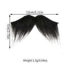 1件万圣节海盗服装逼真粘性毛毡假胡子面具化妆表演道具 - 黑色 - 查看 13