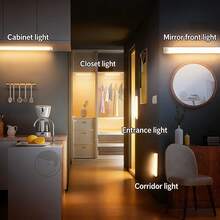 HBOWMDJIA 6pcs Motion Sensor Cabinet Lights, 3 Color Temperatures, Undercounter Closet Lighting, Dimmable Wireless Magnetic USB Rechargeable Kitchen Night Lights, Battery Powered Lights For Wardrobes, Cabinets, Stairs, Hallway, Shelves, Foyer, Kitchen, Dresser - Đèn tủ - Xem 8