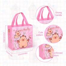 CARRIECUR Felt Material Hamster Pattern Gift Bag With Handle, Multi-Color Hamster Theme Birthday Baby Shower Easter Christmas Wedding Bridal Shower Party Decor Reusable Candy Gift Bag - View 3