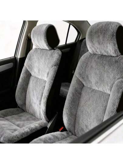 5 أغطية مقعد سيارة من القماش الفاخر، وسادة مقعد رمادية وسوداء فاخرة، وسادة مقعد دافئة للشتاء مناسبة للسيارات الرياضية متعددة الاستخدامات والسيدان، إكسسوارات مقعد السيارة العالمية