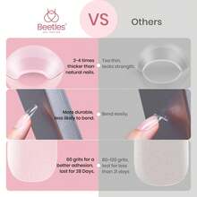 Beetles Soft Gel Nail Tips Short Almond 288pcs In 12 Sizes, Etch-X Pre-Etched Full Cover Acrylic Fake Nails Art - Coffin Short 576pcs (Etch X Nail Tips) - View 5